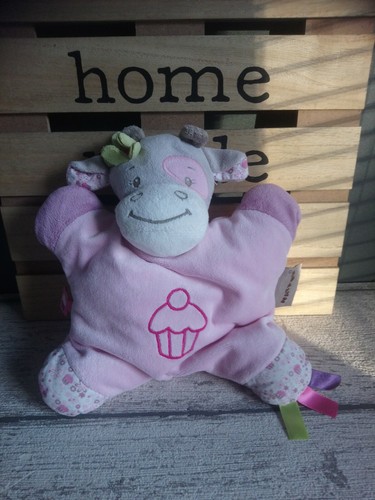 Peluche doudou semi plat vache