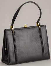 SAC À MAIN CUIR DE LÉZARD DOUBLÉ CUIR MADE IN FRANCE VINTAGE ANNÉES 50