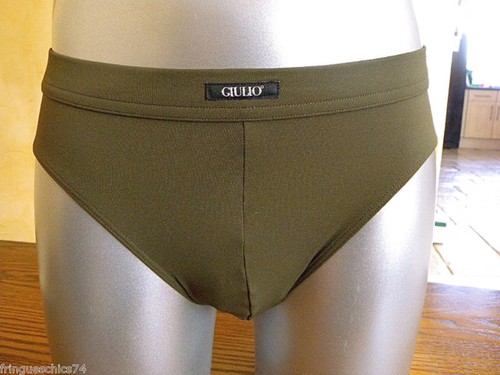 Kaki lycra slip for men - lycra,