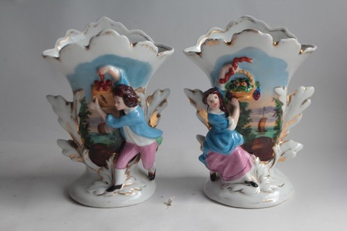 Paire vases porcelaine vieux - paire,