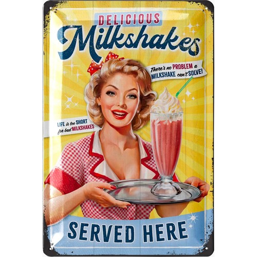 Milkshake plaque tôle - milkshake, rétro