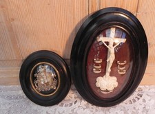 Lot 2 Anciens reliquaires paperolles cadre Napoléon III religion