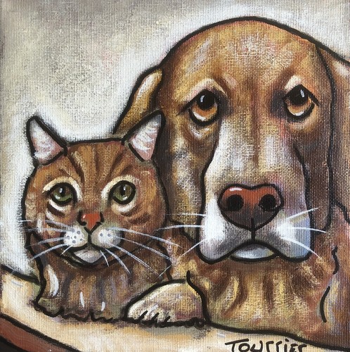 Tableau chien chat - et,