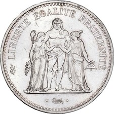 France, 50 Francs, Hercule, 1974, Frappe hybride, Argent, TTB+, Gadoury:882a