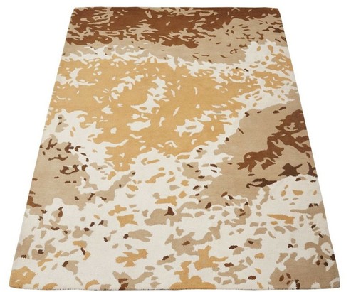 Tapis 100 laine beige or - tapis,
