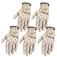 SG Femmes Femme Imprimé Motif Golf Gants Cabretta Cuir Paume