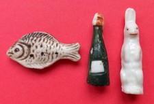 Fèves anciennes 1ère époque : sole, bouteille de champagne et lièvre