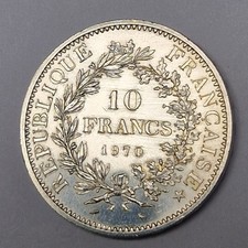 Pièce de 10 Francs HERCULE 1970, en Argent, REPUBLIQUE FRANCAISE. 
