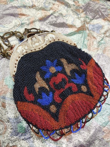 Sac perles art déco - en,