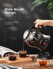 AICOOK® Bouilloire 2 en 1 Théière Electrique en Borosilicate 750W [MD-325B]