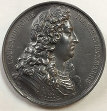 Médaille en étain, Roi de France Louis XIV - Rare