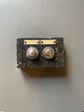 ancien double bouton de sonnette marbre, maison bourgeoise de maitre vintage