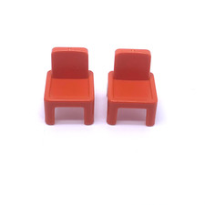 PLAYMOBIL * ECOLE * Lot de 2 Petites Chaises Orange Enfant Classe 5923 5989 6865