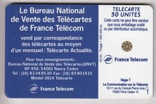 VARIETE TELECARTE FRANCE .. 50U F352B SC5 BNVT 05/93 0 ENVERS GE.45604 TBE C.4€