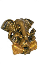 GANESH CREME ET OR STATUE