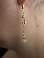 Boucles d'oreilles en jade verte naturelles - Bijoux en pierre naturelle