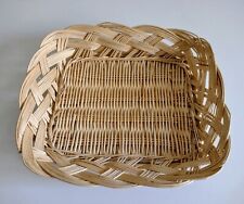 Vtg Medium French Bakery Bread Fruit Display Wicker Rattan Basket  14.5 x 12 In