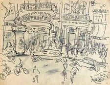 Charles Bégo (élève Gen Paul) - Dessin original - Paris, Balthazar théatre 