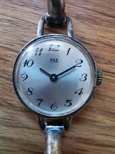 Pax Montre Femme Bracelet Jonc En Argent Massif Ancienne Vintage P1665