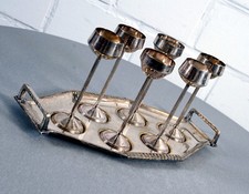 6 rares gobelets en métal WMF