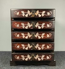 11,6 "palisandre incrustation coquille magnolia fleur motif meubles armoire