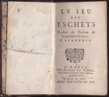 LE JEU DES ESCHETS échecs