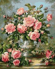 Peinture par numéros sans cadre bouquet de roses