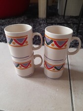 LOT DE 4 MUGS VINTAGE MOBIL
