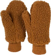 Moufles d'hiver pour femmes en fourrure de nounours, doublure en thermovelours