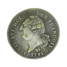 Monnaie France 15 Sols Louis XVI Argent 1791 Paris (A) P15384