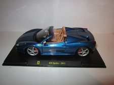 FERRARI 458 SPIDER BLEUE BLUE 2011 par Burago HACHETTE PASSION au 1/24