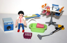 PLAYMOBIL 3206 FEMME MENAGERE BUANDERIE 100 % COMPLET