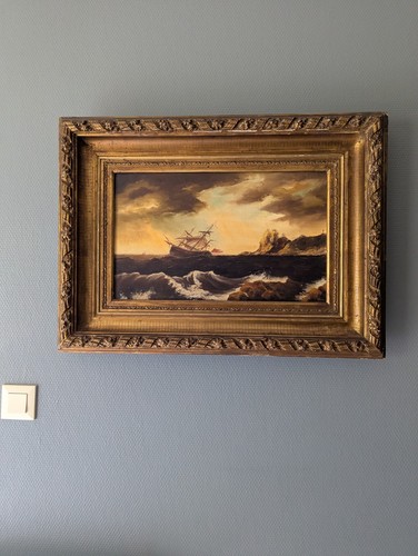 Marine voilier huile sur - , toile