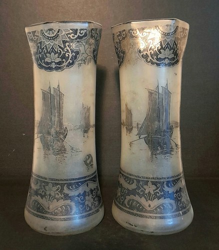 Paire vases voiliers forme - paire, de