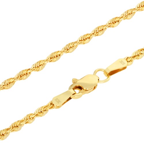 Collier chaîne corde jaune - collier, or