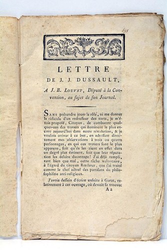Lettre dussault à j b - de, j.j