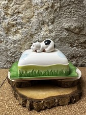 Beurrier Vache en porcelaine/Céramique