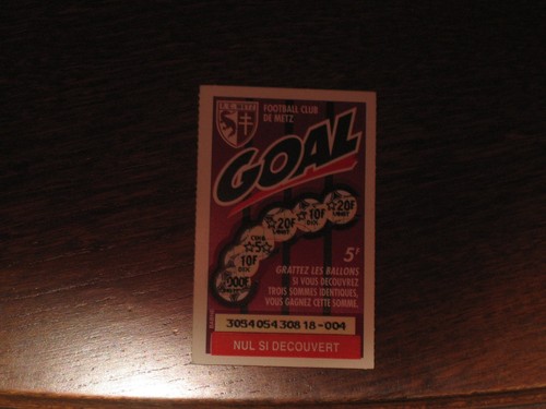 Ticket fdj goal foot - ticket, metz