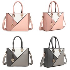 Sac à main élégant en similicuir à coutures géométriques pour femme