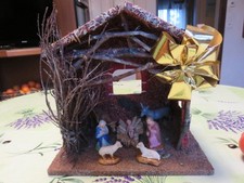 Ancienne crèche Devineau avec ces personnages socle 24 x 15 hauteur 23 cm enviro