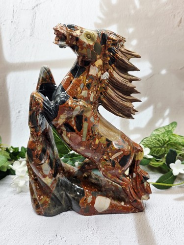 Large brecciated jasper horse - large,