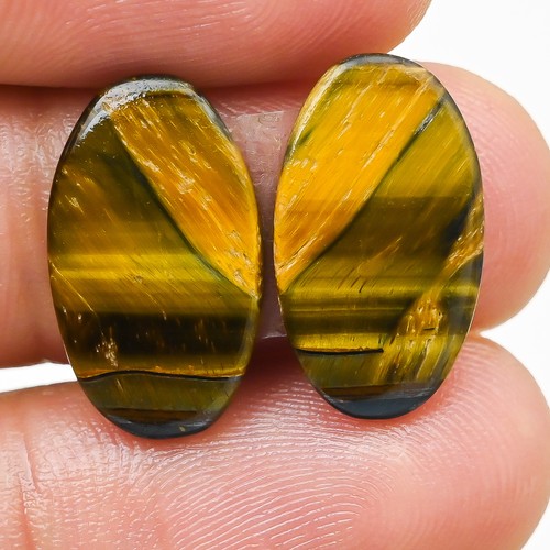 Paire cabochons ovales - de,