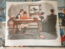 Ancienne affiche scolaire MDI 1969 - jouet Train electrique & Télévision - 62x51