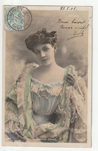 Old postcard spectacle femme - old,