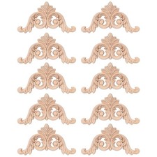10 PièCes Bois Sculpture DéCalcomanie Bois Sculpté Moulures Coin Applique M2724