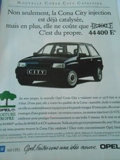 Publicté Advertising 1992  Opel Corsa City Injection est déja catalysée