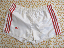 Short Adidas Ventex blanc rouge Vintage satin brillant Polyamide 80'S - 60 / S