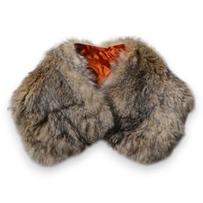 Dolce & Gabbana Écharpe Marron Fourrure Épaule Collier Cou Drapé 64cm x 20cm