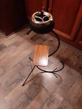 CENDRIER SUR PIEDS AVEC TABLETTE BOIS ANNEE 50 / 60 VINTAGE