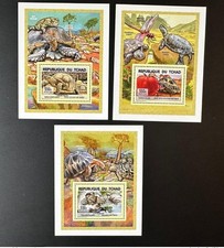 Tchad 2015 Mi. 2730 - 2732 Blocs S/S Tortue Turtle Testudo Sulcata Reptile